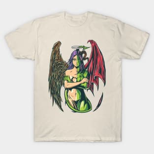 angel demons hand drawn T-Shirt